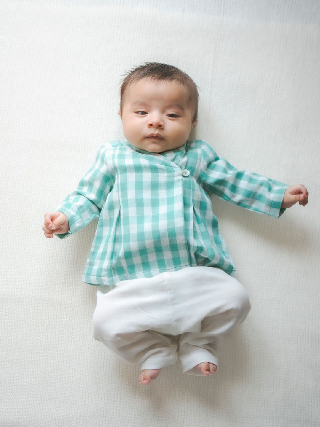 

Tiber Taber Boys Checked Top with Pyjamas, Green