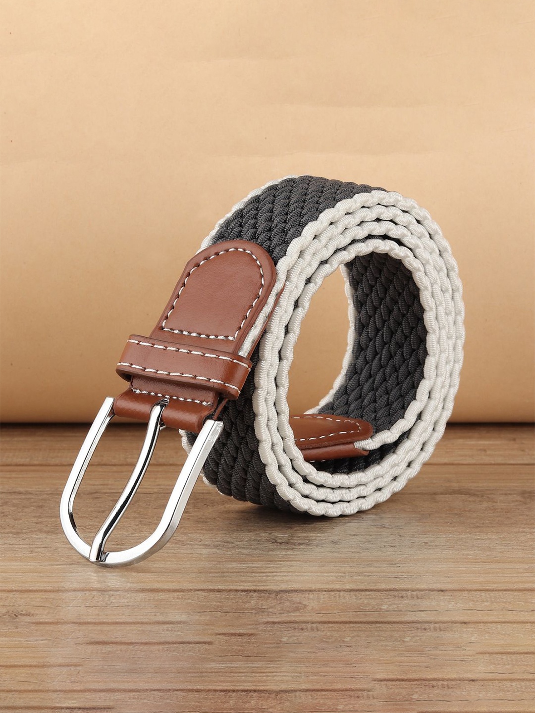 

WINSOME DEAL Men Textured Belt, Grey