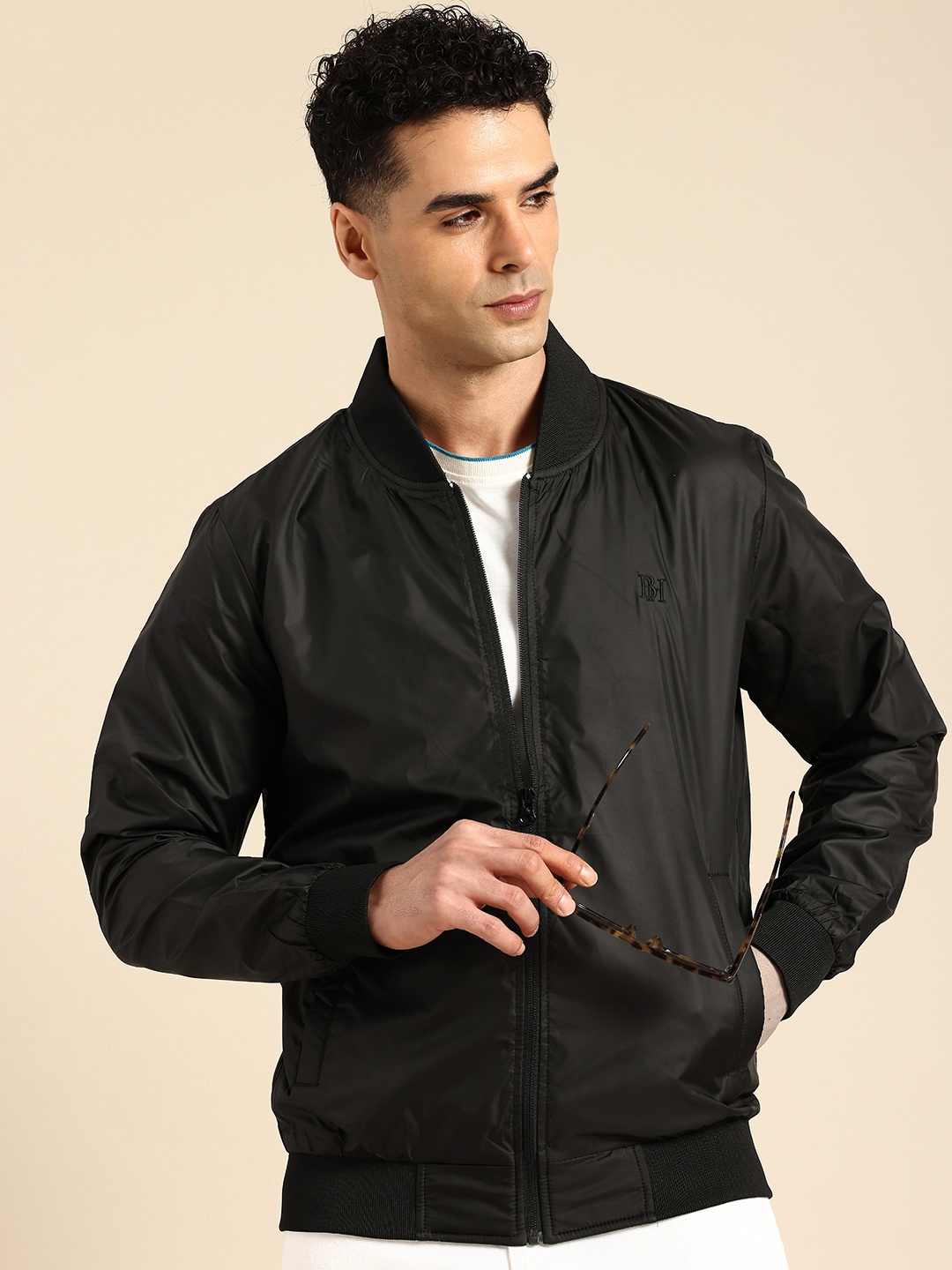 

Being Human Stand Collar Bomber Jacket, Black