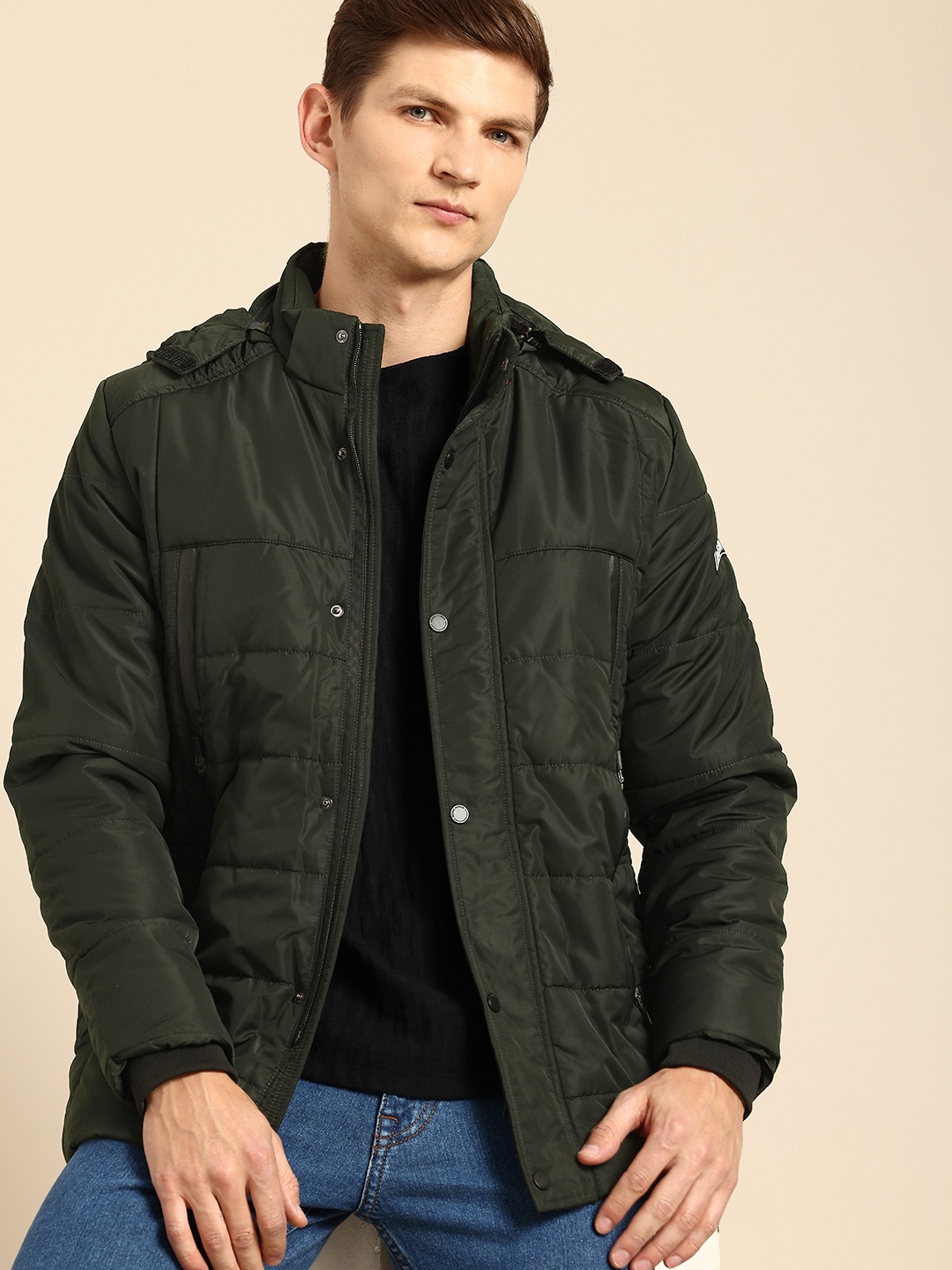 

Being Human Hooded Padded Jacket, Olive