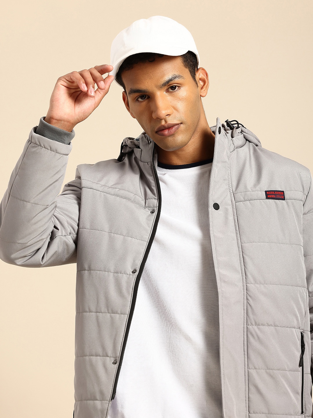 

Being Human Hooded Padded Jacket, Grey