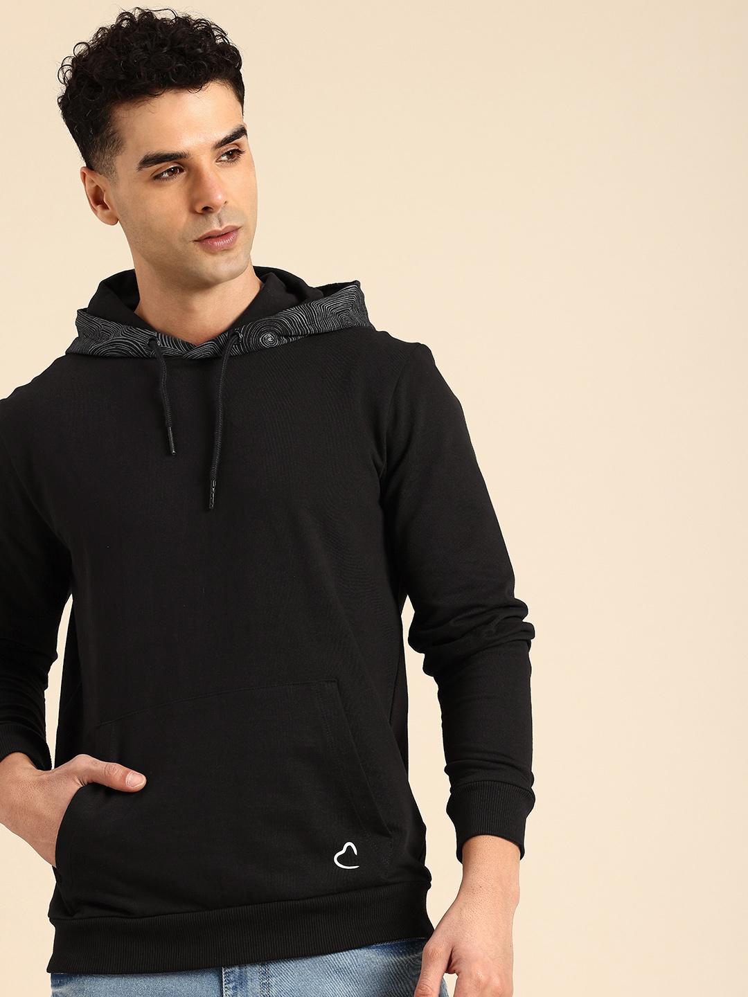 

Being Human Pure Cotton Hooded Sweatshirt, Black