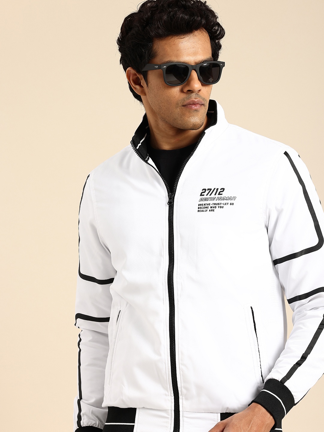 

Being Human Mock Collar Bomber Jacket, White