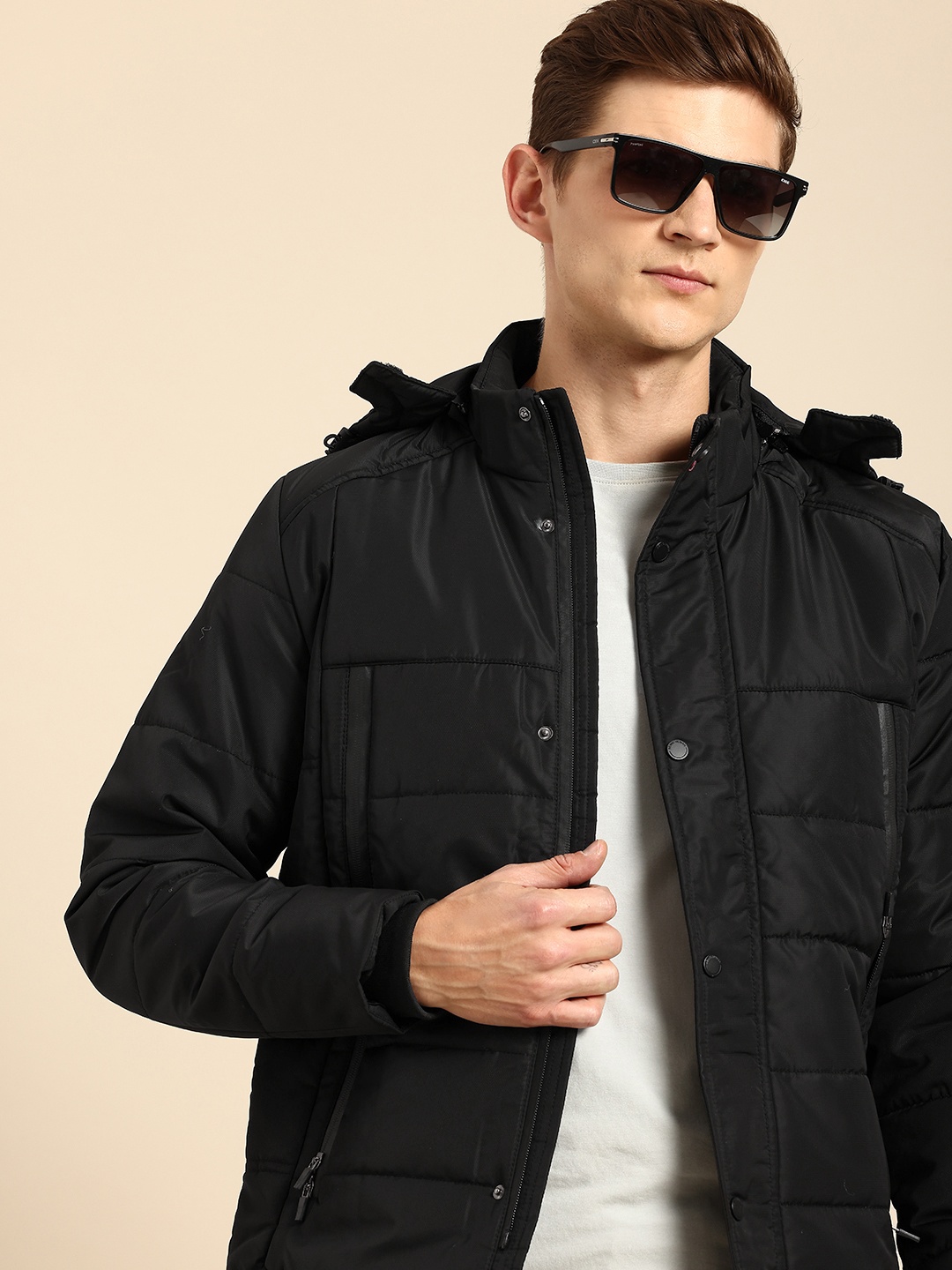 

Being Human Hooded Padded Jacket, Black