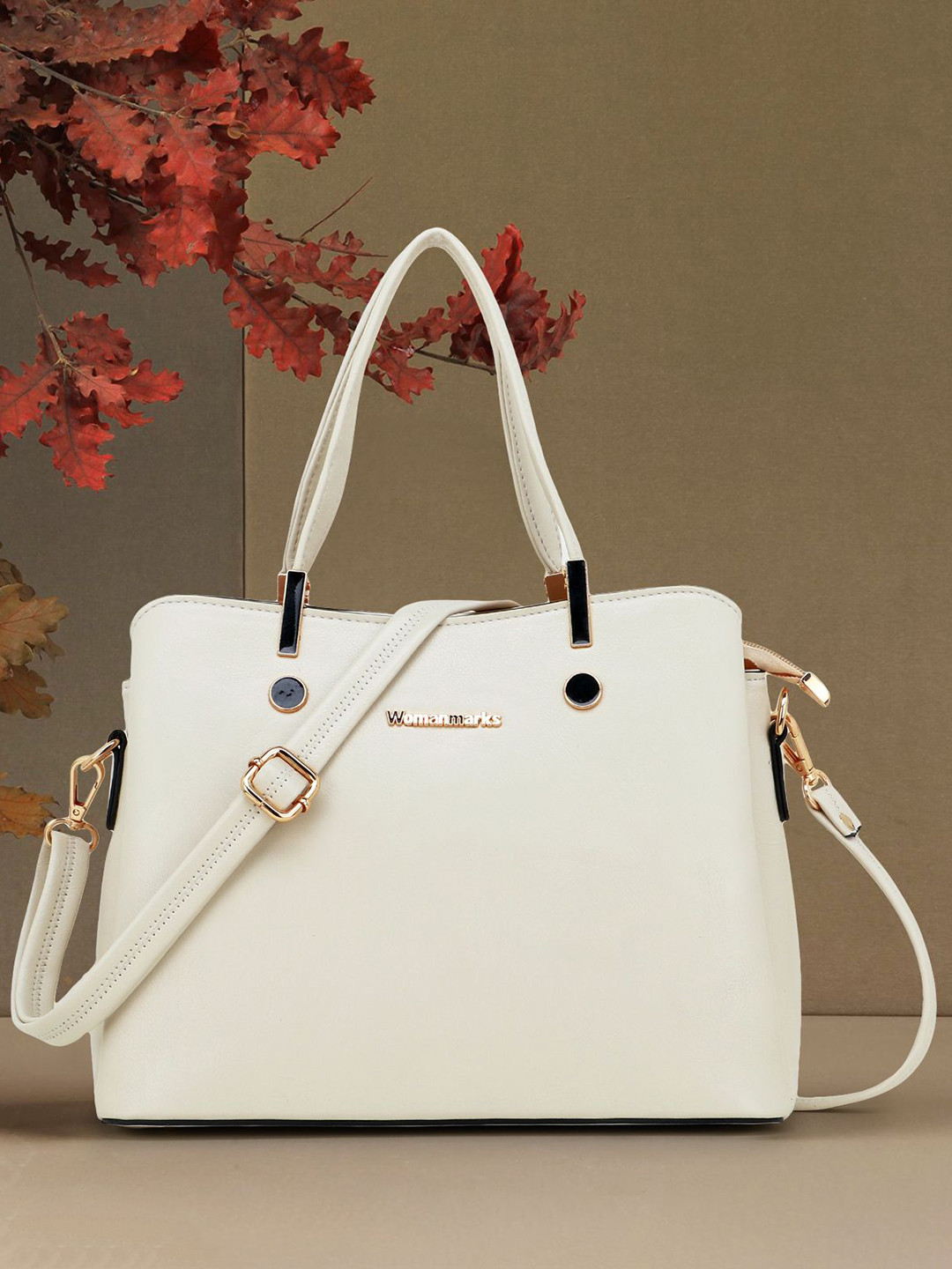 

WOMEN MARKS PU Structured Handheld Bag, Cream