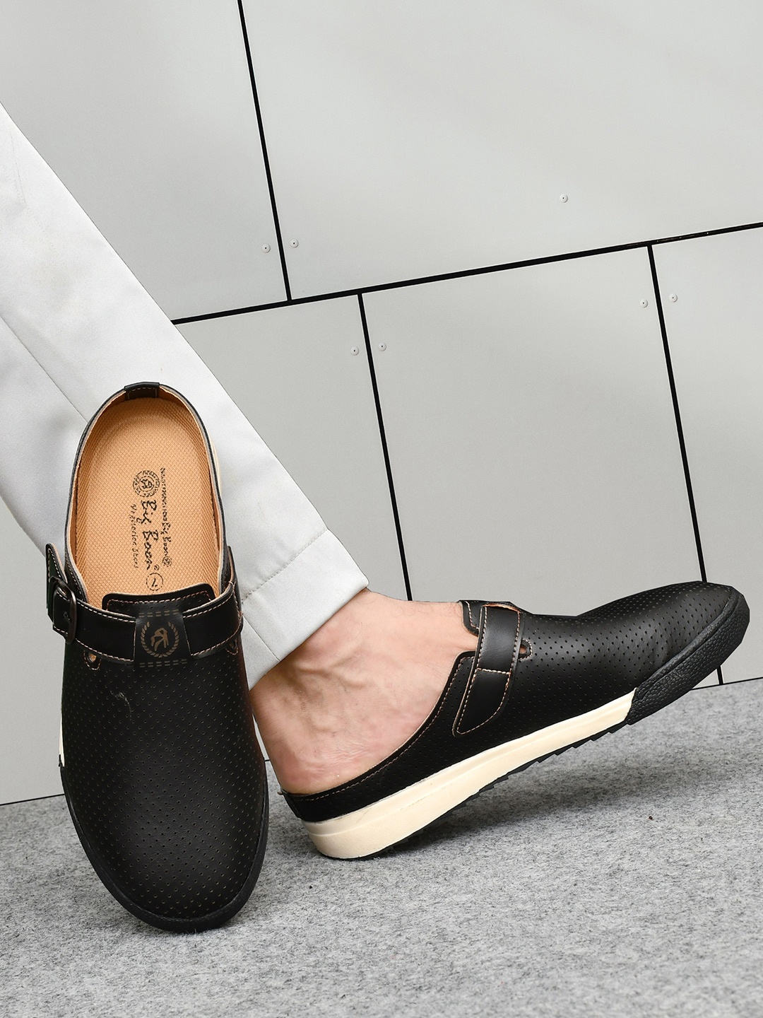 

Big Boon Men Perforations Slip-On Sneakers, Black