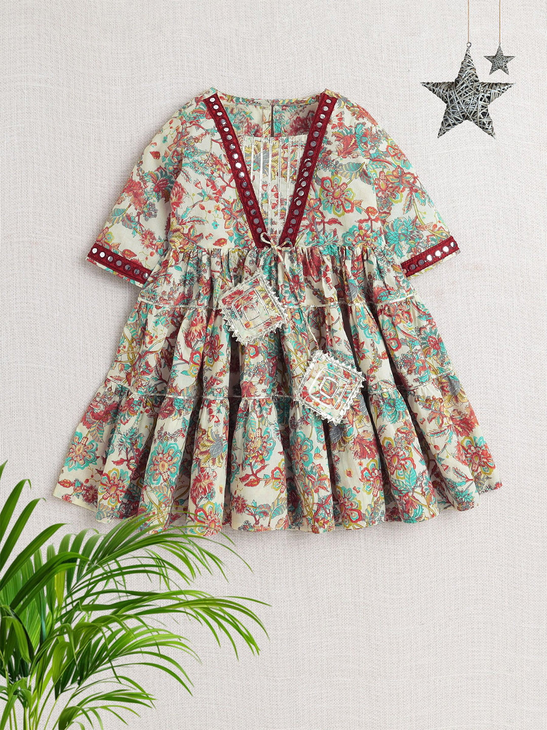 

The Magic Wand Floral Print Fit & Flare Dress, Off white