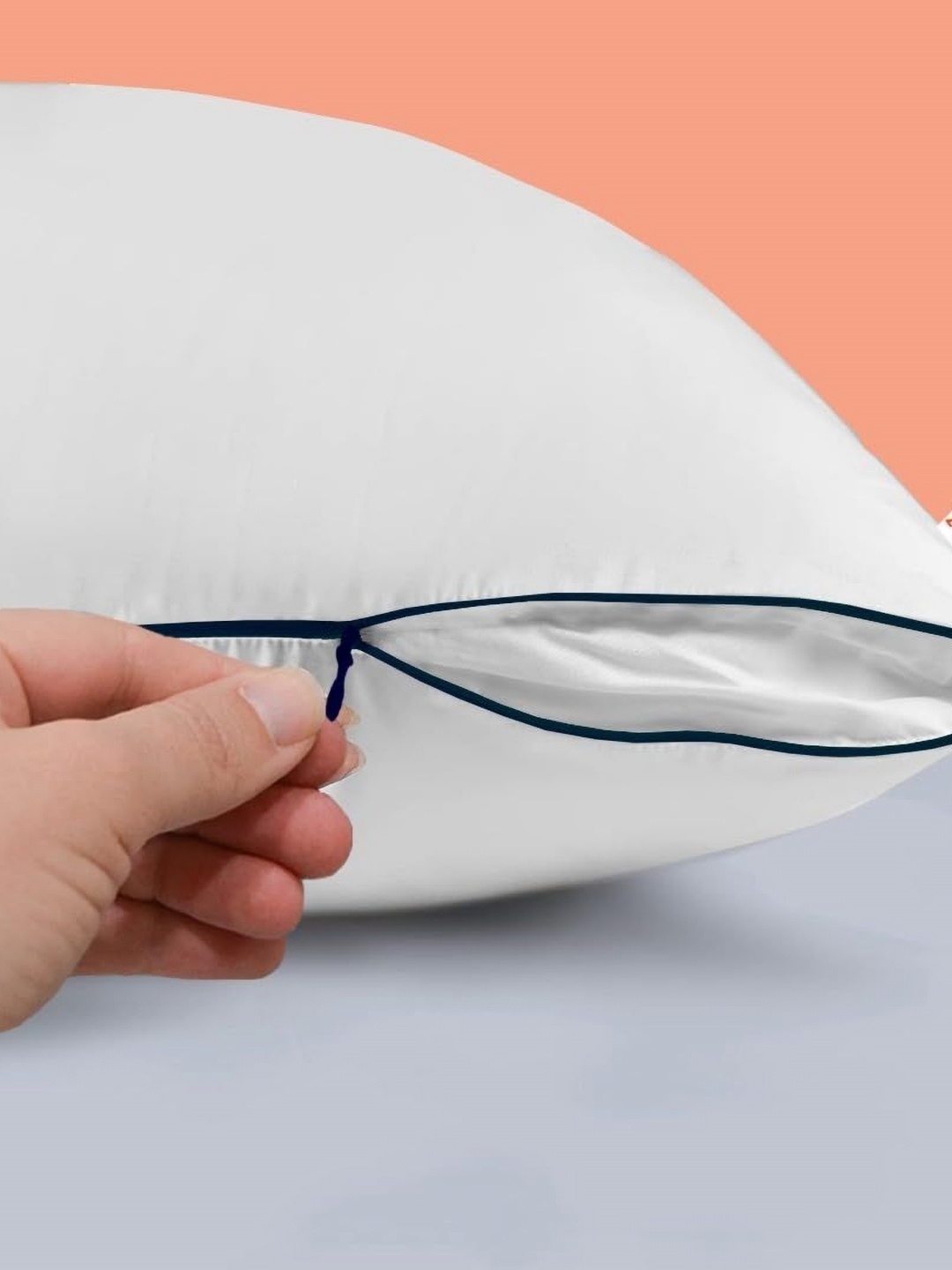 

Homerz White 2 Pieces Fibre Filled Breathable Sleep Pillow with Zipper