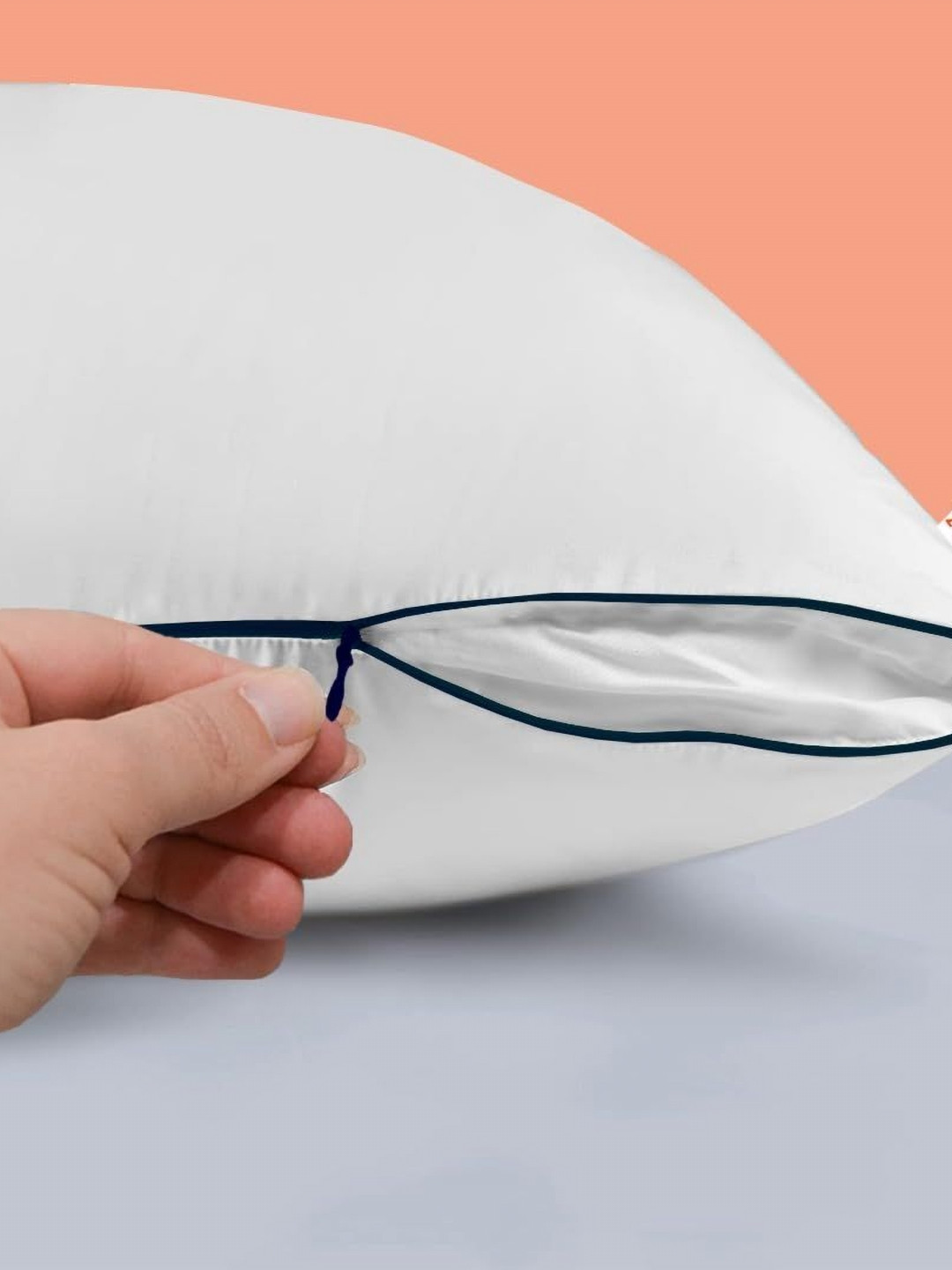 

Homerz White Fibre Filled Breathable Sleep Pillow with Zipper