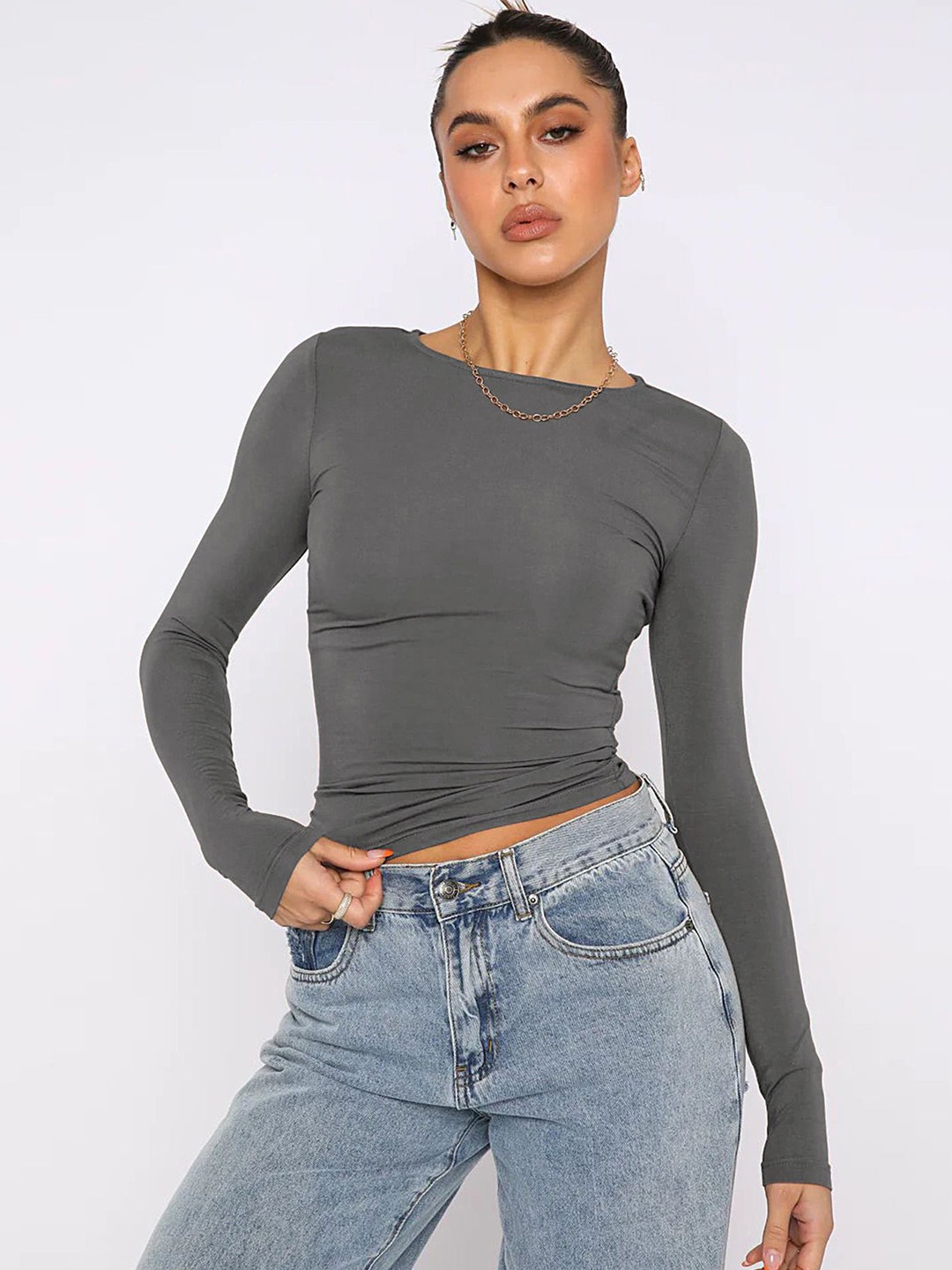 

LULU & SKY Crop Top, Grey