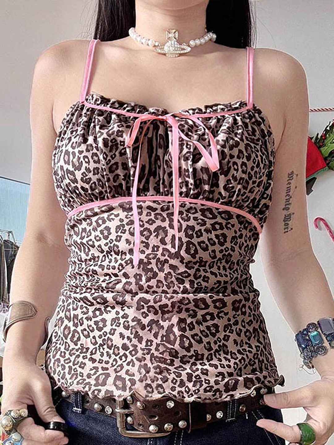 

LULU & SKY Animal Print Top, Pink