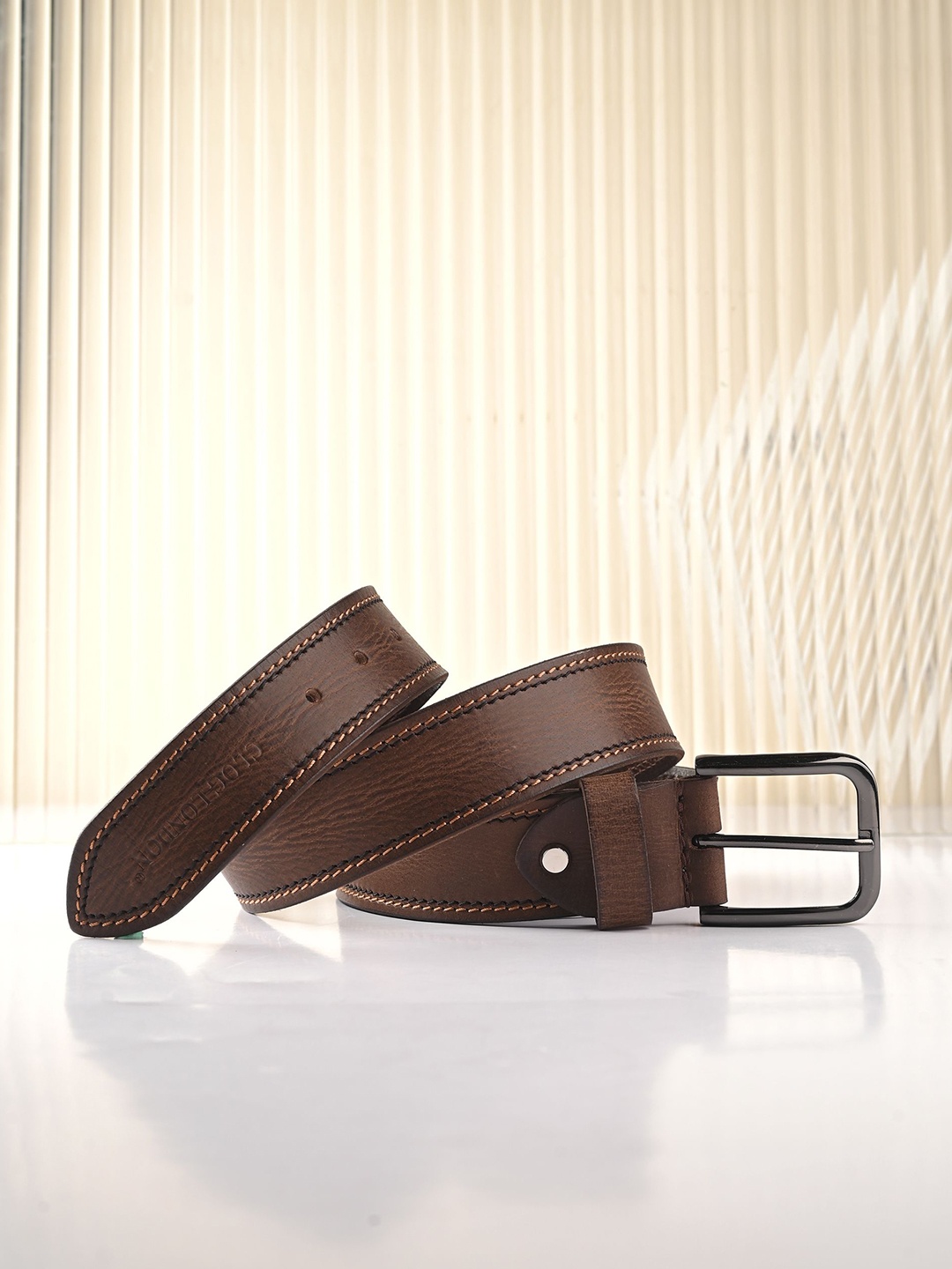 

CLOG LONDON Men Leather Belt, Brown