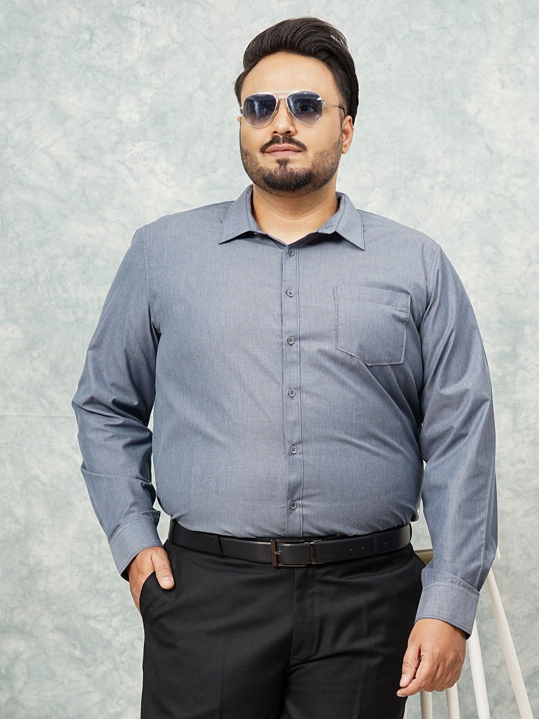 

Hardsoda by The Indian Garage Co Men Opaque Formal Shirt, Charcoal