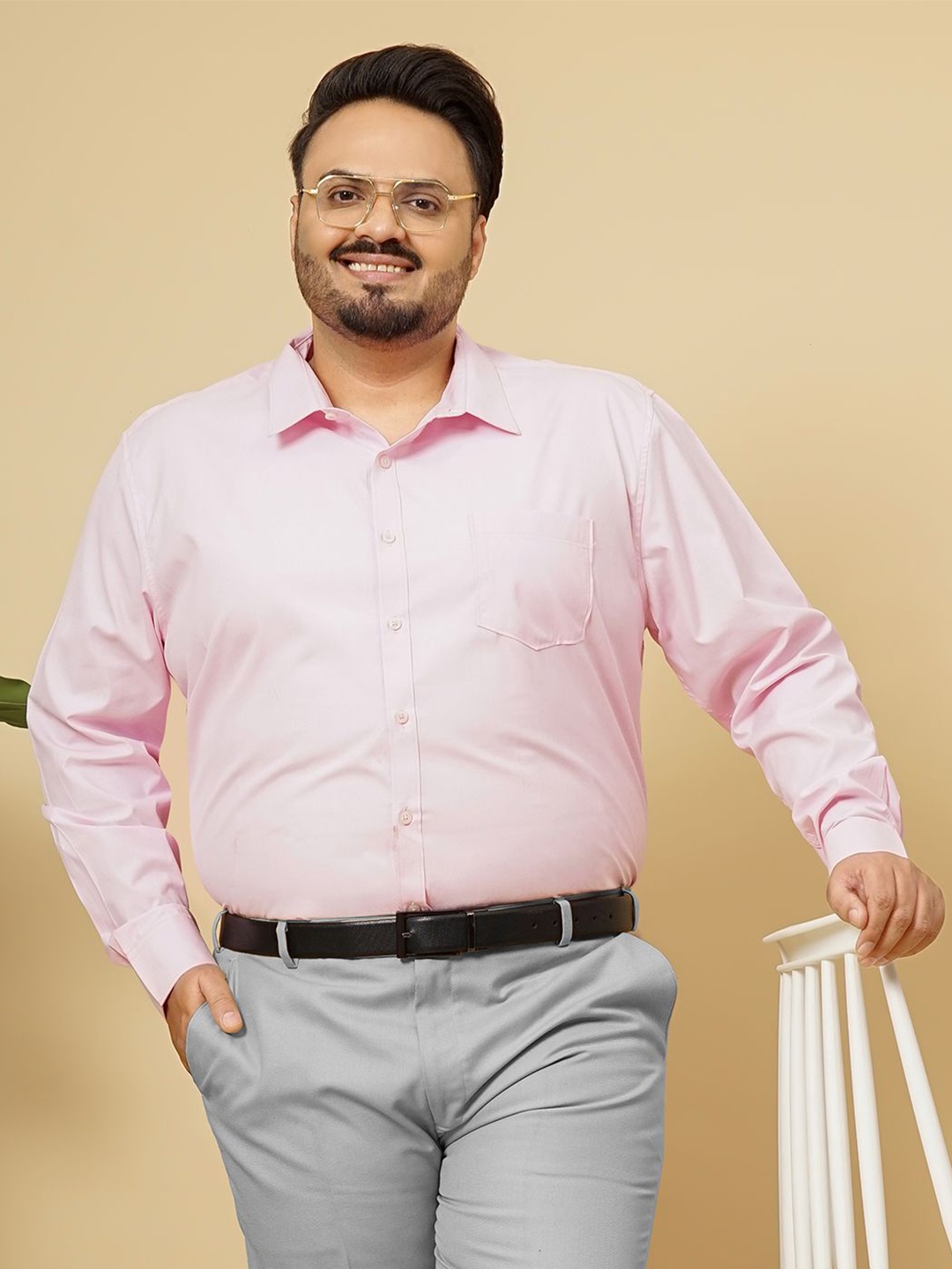 

Hardsoda by The Indian Garage Co Men Opaque Formal Shirt, Pink