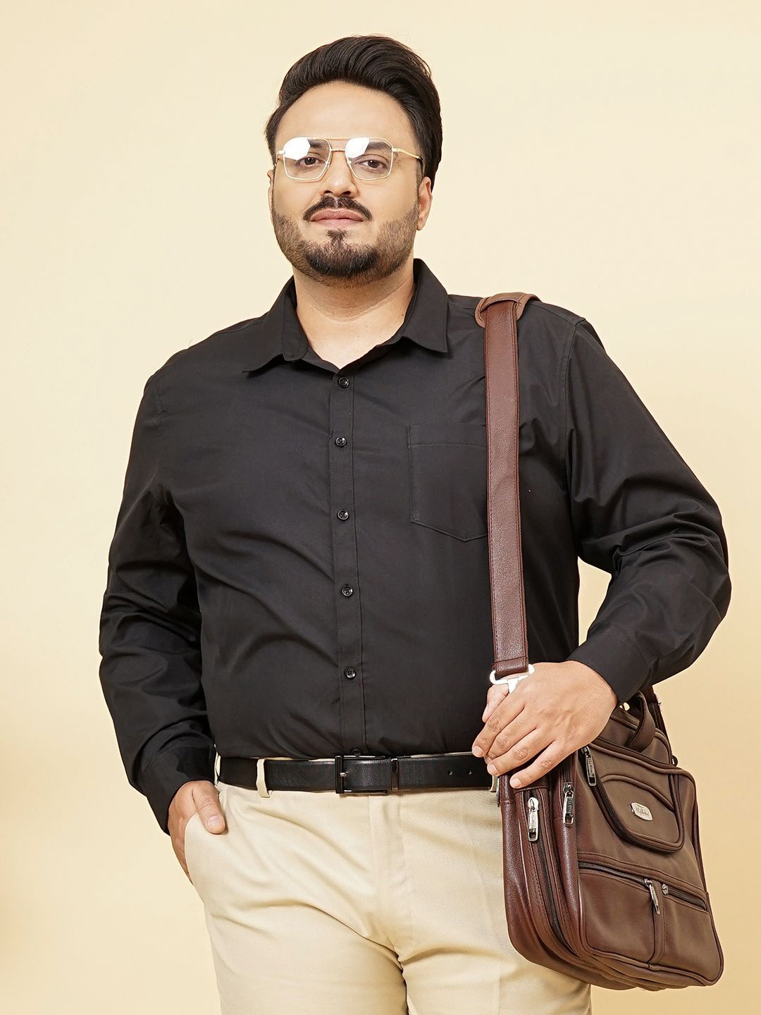 

Hardsoda by The Indian Garage Co Men Opaque Formal Shirt, Black