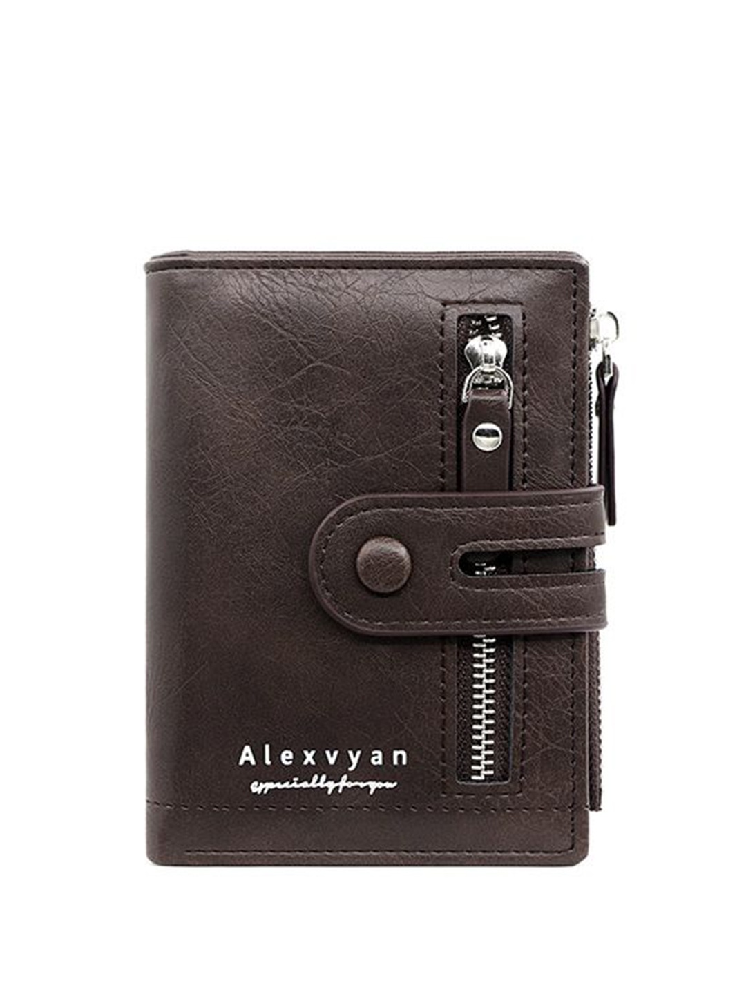 

Alexvyan Women PU Two Fold Wallet, Brown