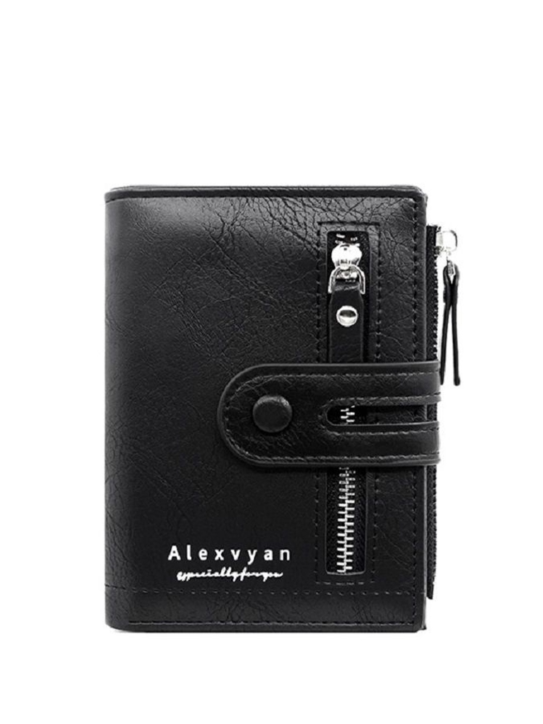 

Alexvyan Women PU Two Fold Wallet, Black