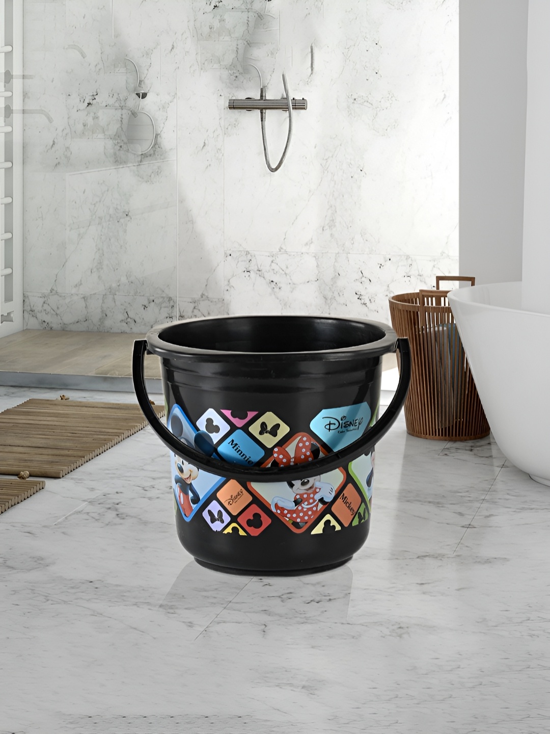 

Kuber Industries White & Black 3 piece Abstract Plastic Bath Accessories Set