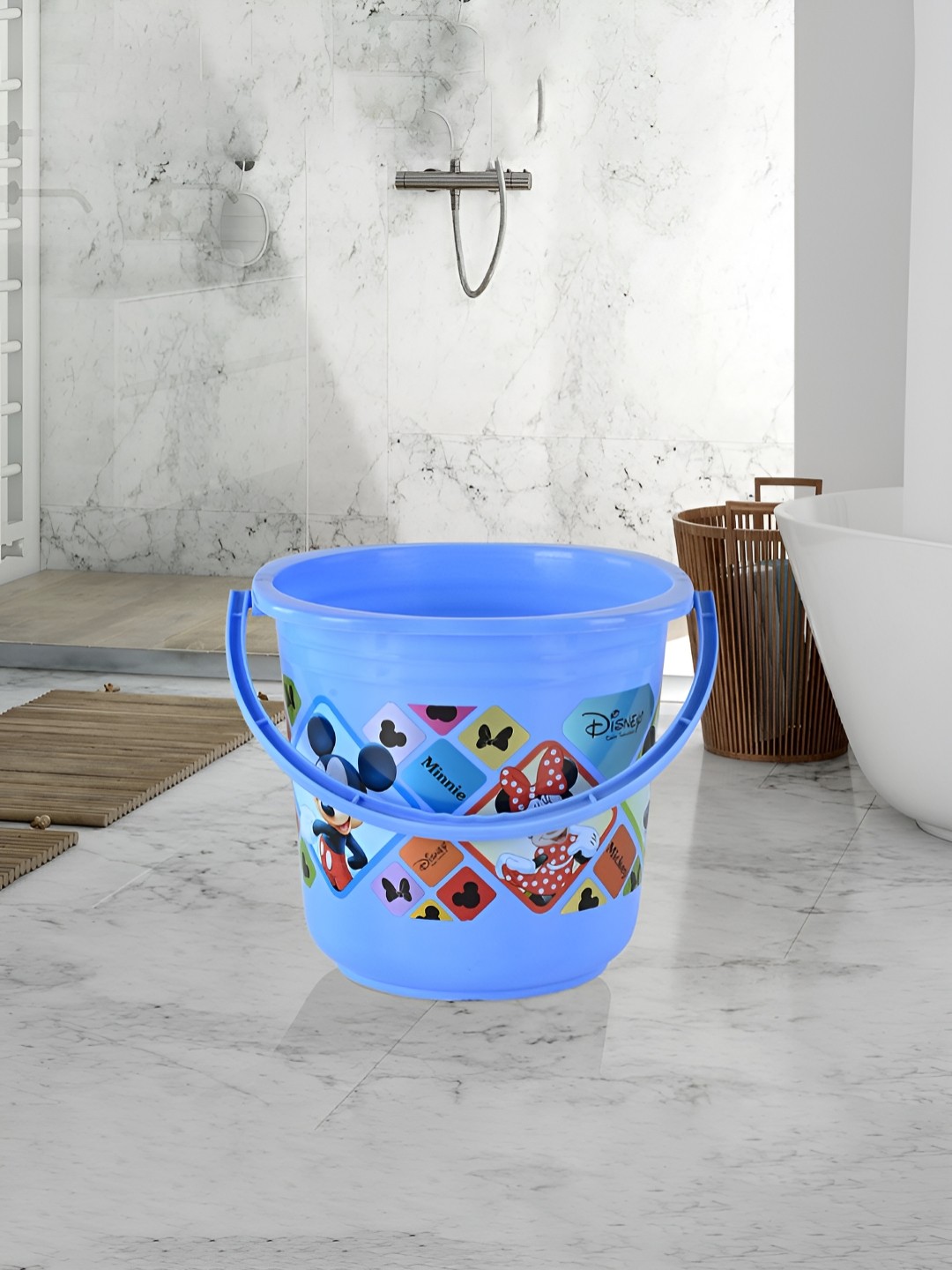 

Kuber Industries Cream-Coloured & Blue 3 piece Abstract Plastic Bath Accessories Set