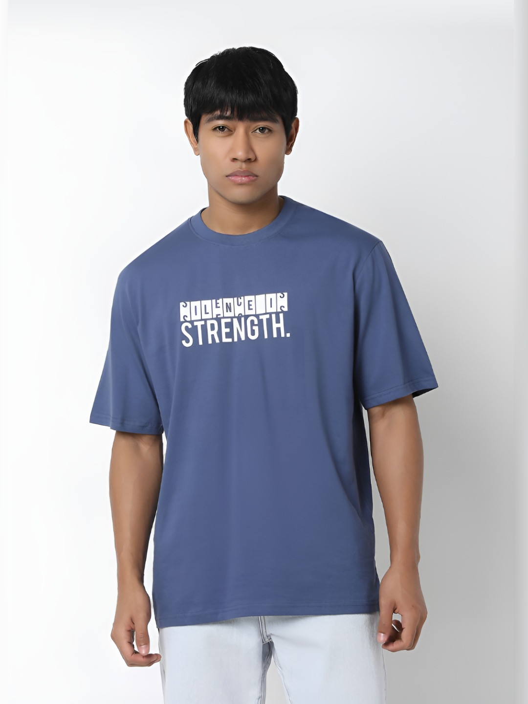 

R&B Men Typography Printed T-shirt, Blue
