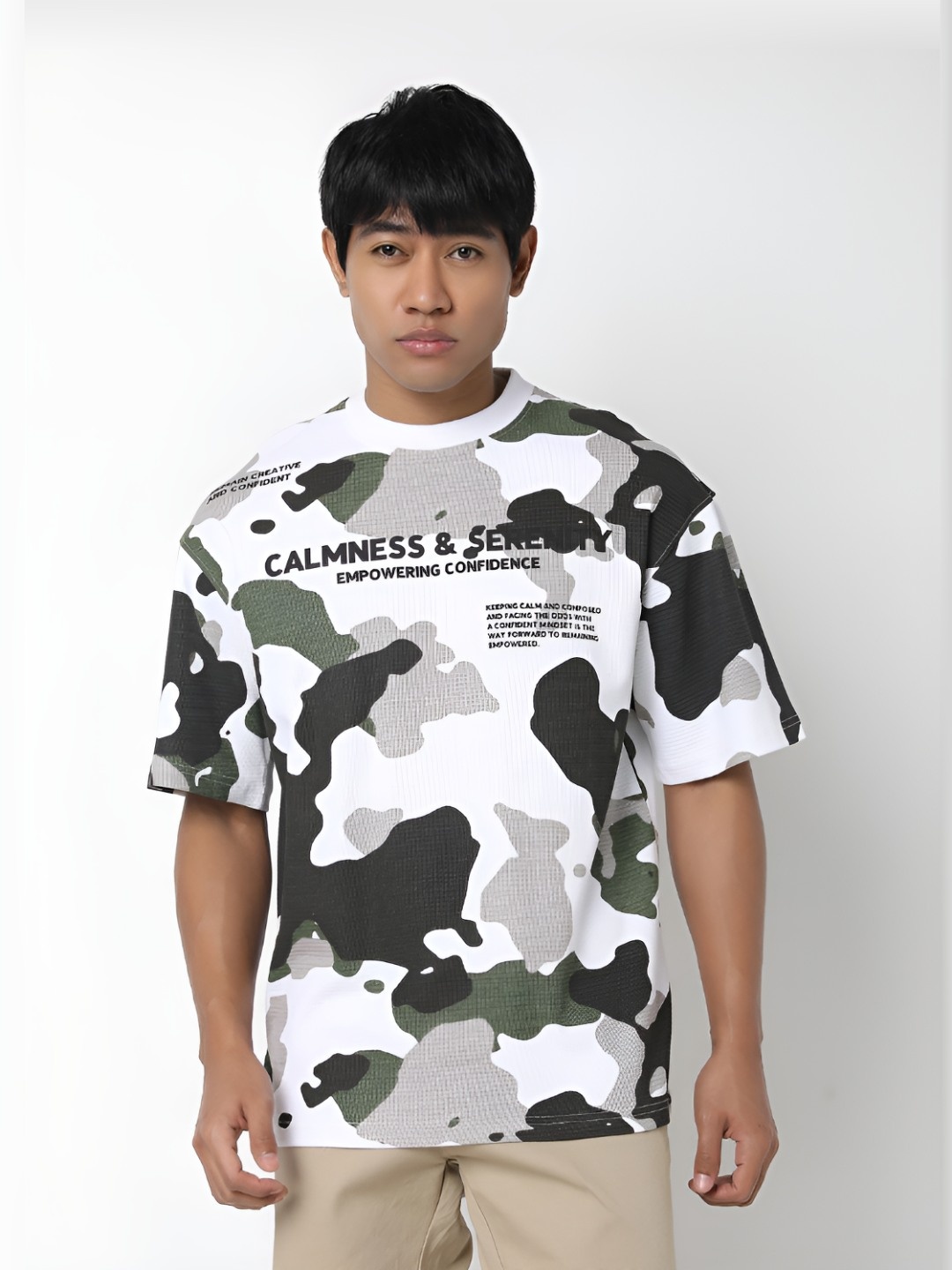 

R&B Men Printed Pockets T-shirt, White