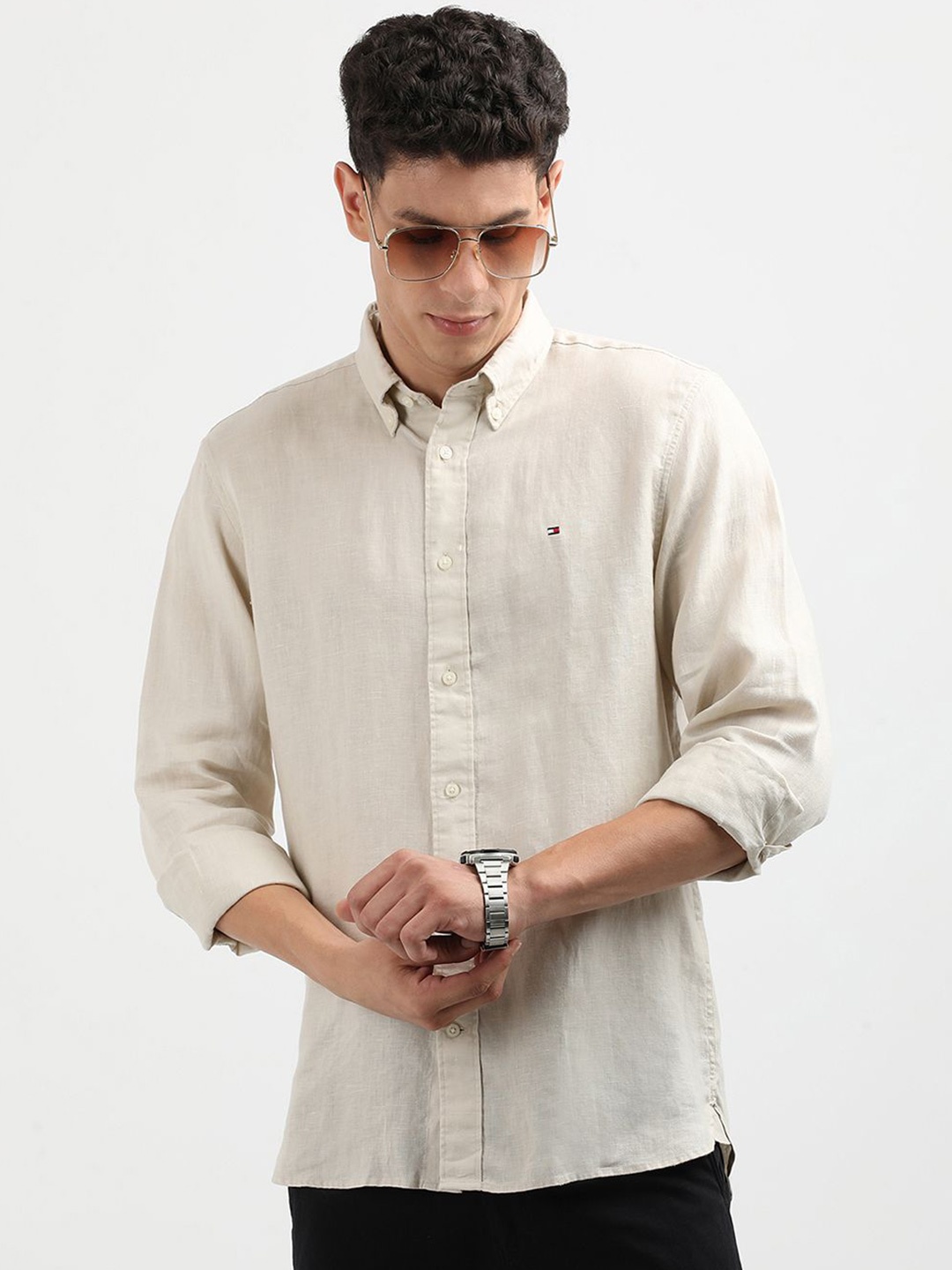 

Tommy Hilfiger Men Opaque Casual Shirt, Beige
