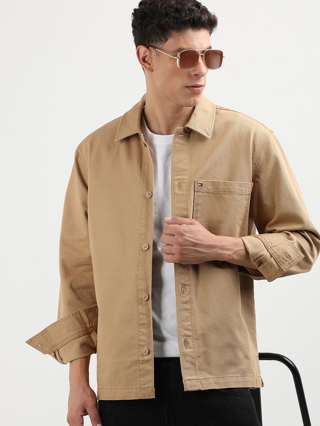

Tommy Hilfiger Men Opaque Casual Shirt, Khaki