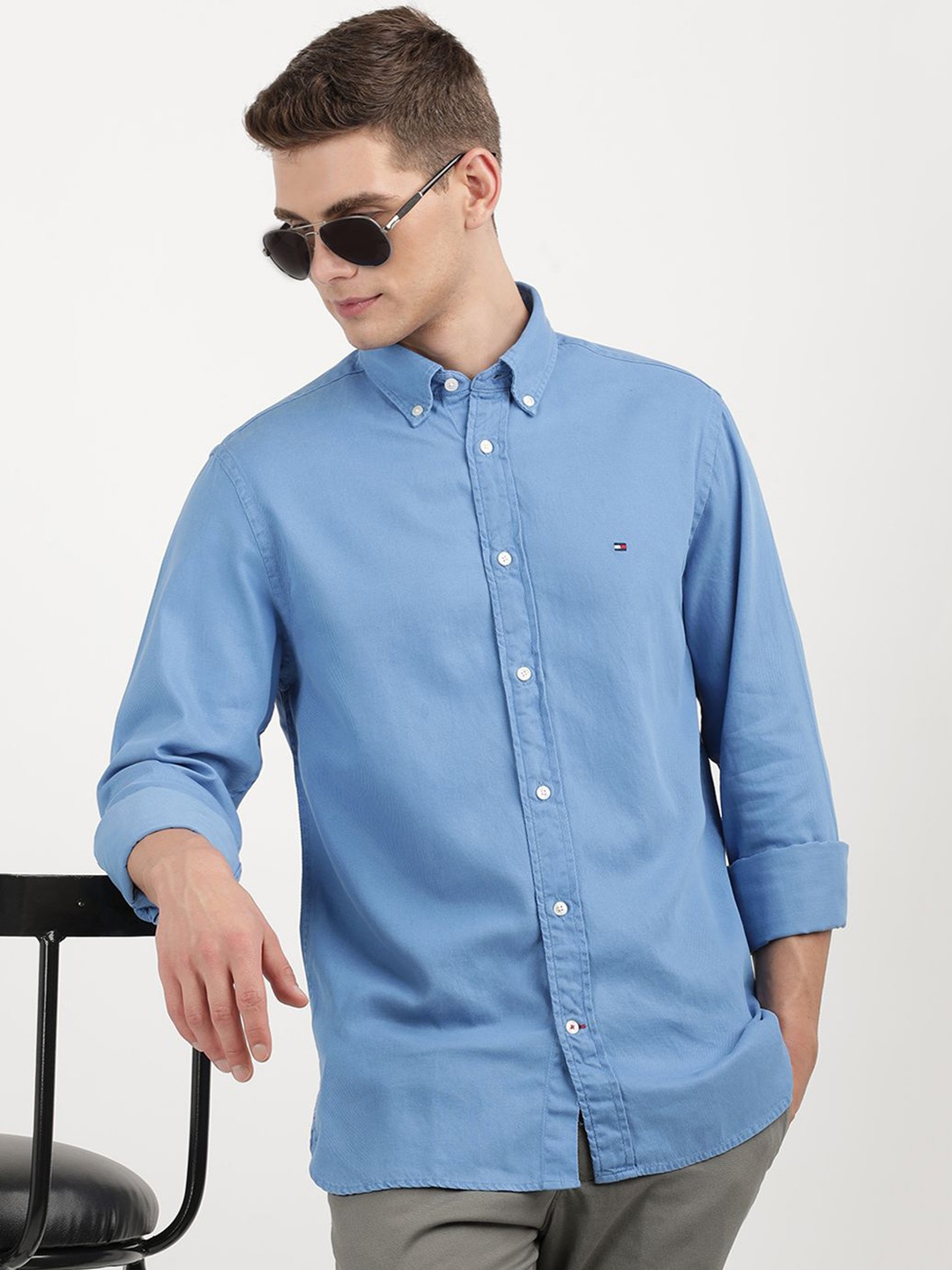 

Tommy Hilfiger Men Opaque Casual Shirt, Blue