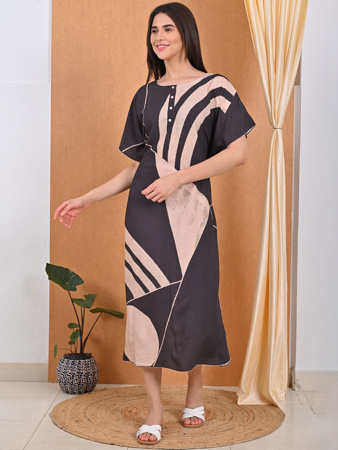 

GOLDSTROMS A-Line Midi Dress, Coffee brown