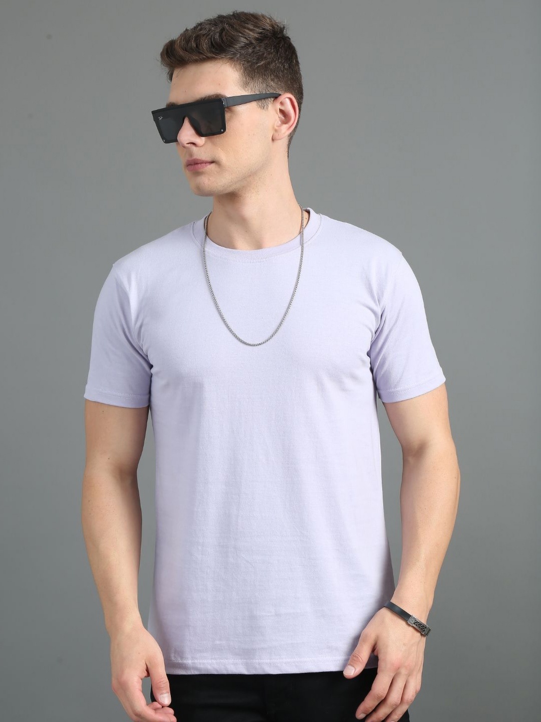 

PAUL STREET Men Bio Finish Raw Edge Slim Fit T-shirt, Lavender