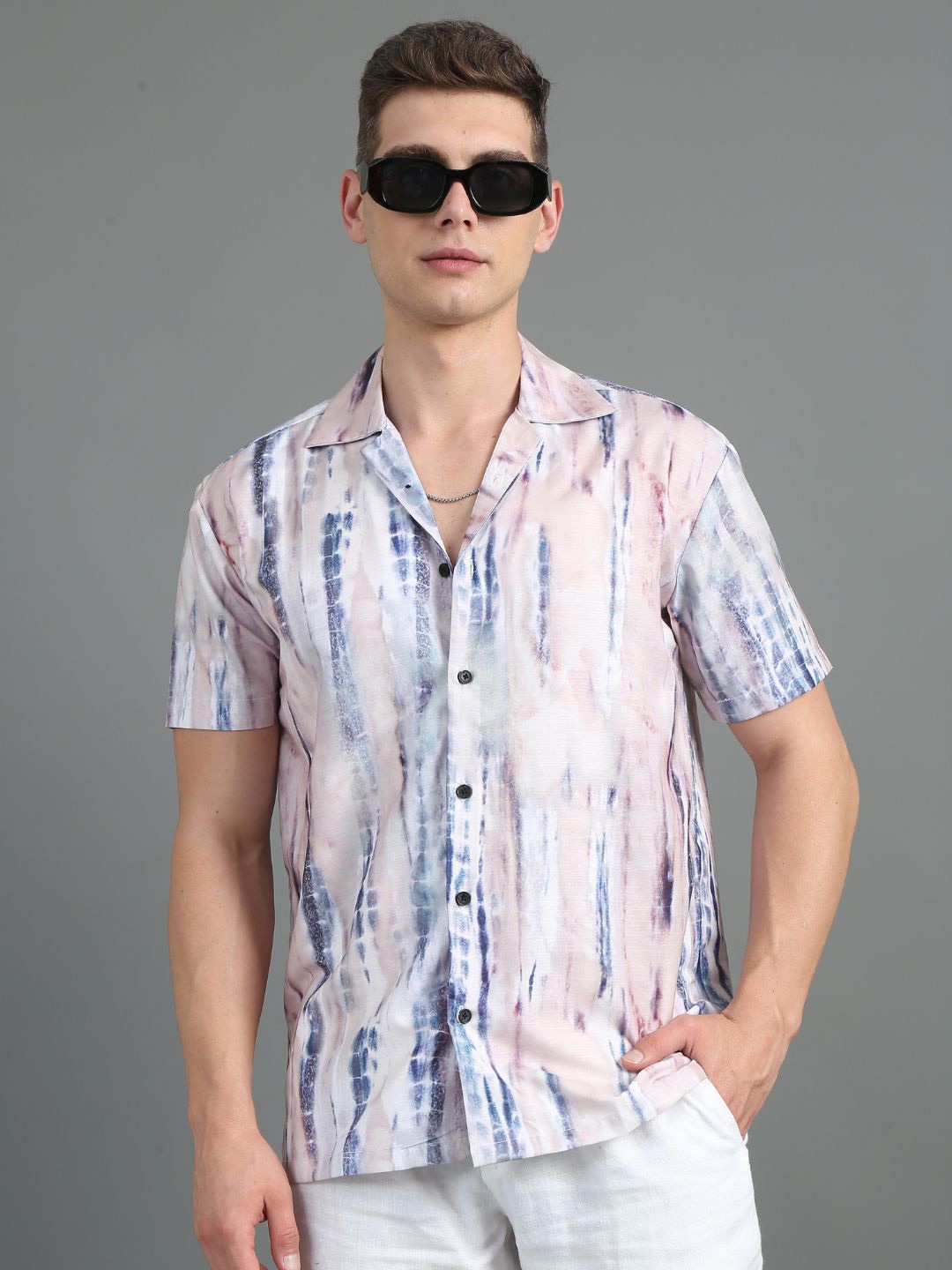 

PAUL STREET Men Relaxed Slim Fit Opaque Printed Casual Shirt, Peach