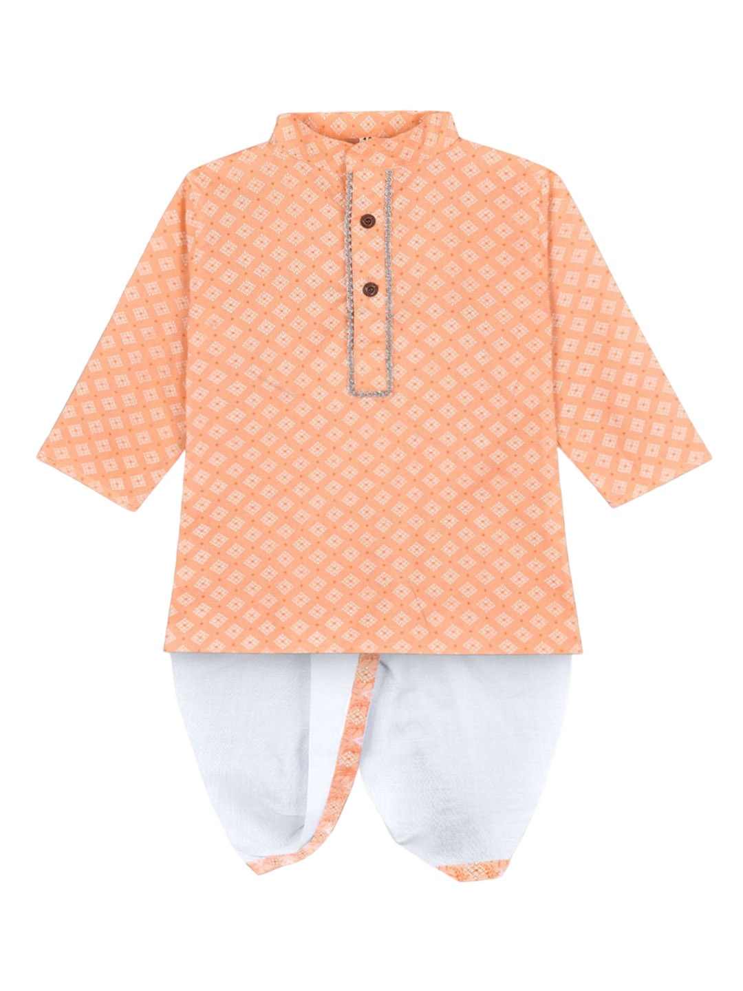 

BAESD Boys Ethnic Motifs Printed Regular Kurta with Dhoti Pants, Orange