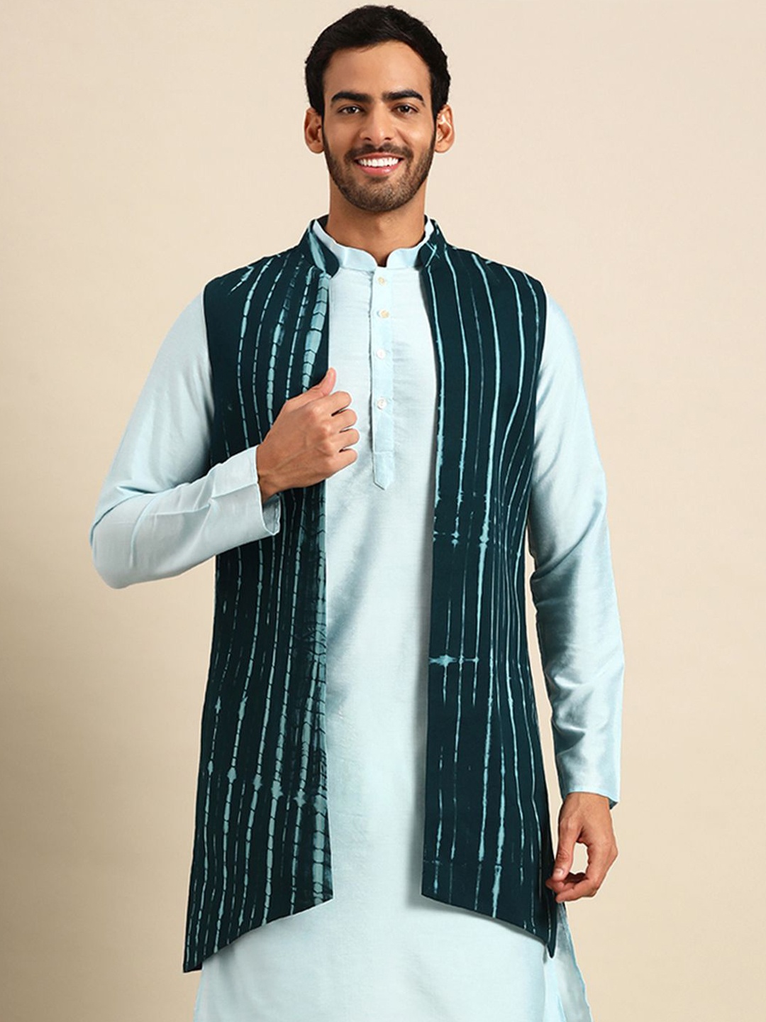 

Anouk Printed Nehru Jackets, Green