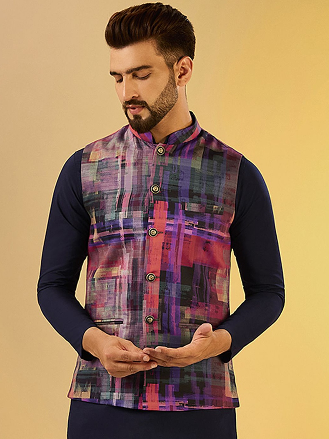 

Anouk Woven Design Nehru Jackets, Red