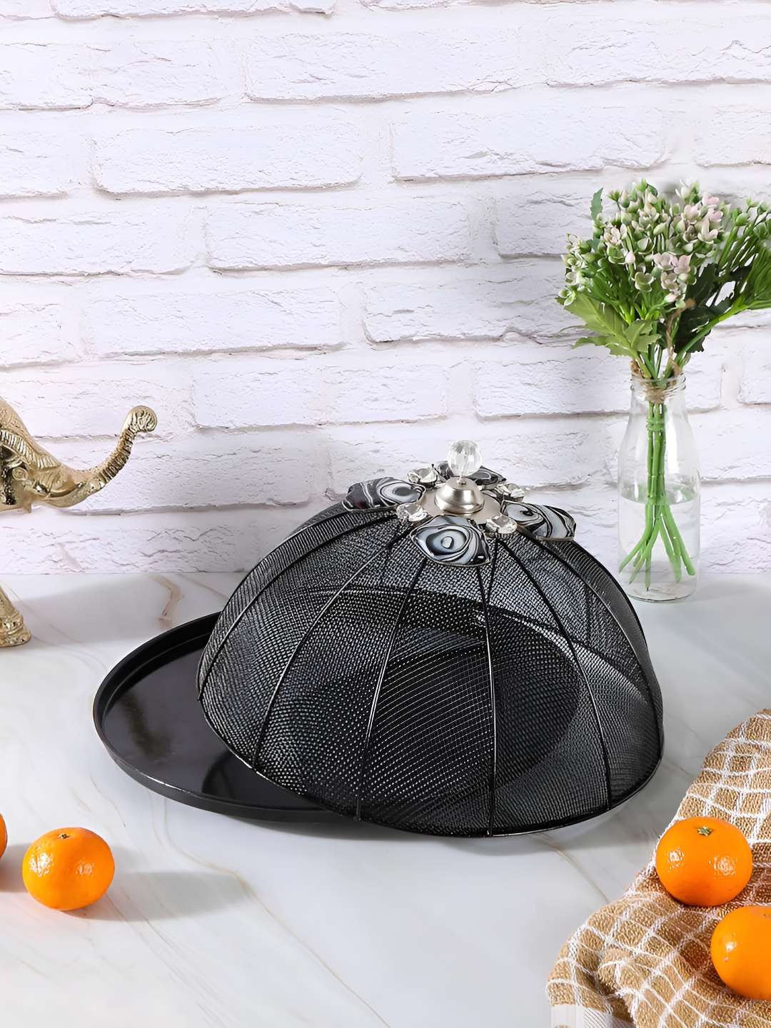 

THE HOME CO. Black Aluminum Fruit Basket
