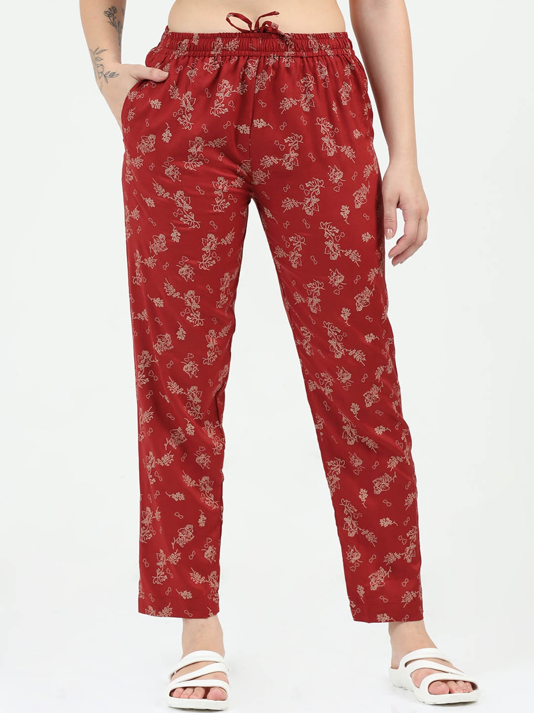 

Bottums Printed Relaxed-Fit Lounge Pants, Maroon