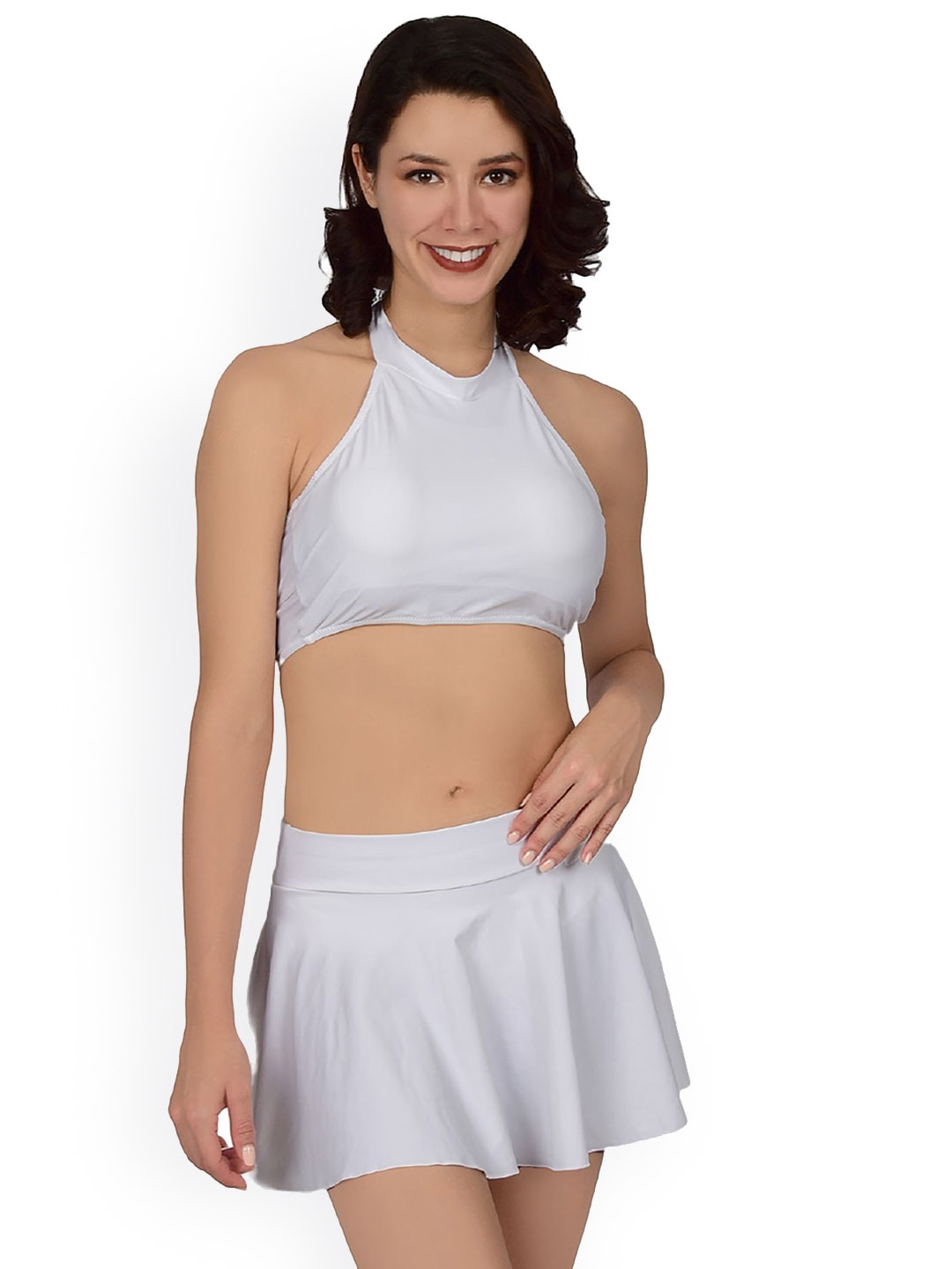 

bare dezire Lightly Padded Top With Skirts Swimwear Cover Up Set, White