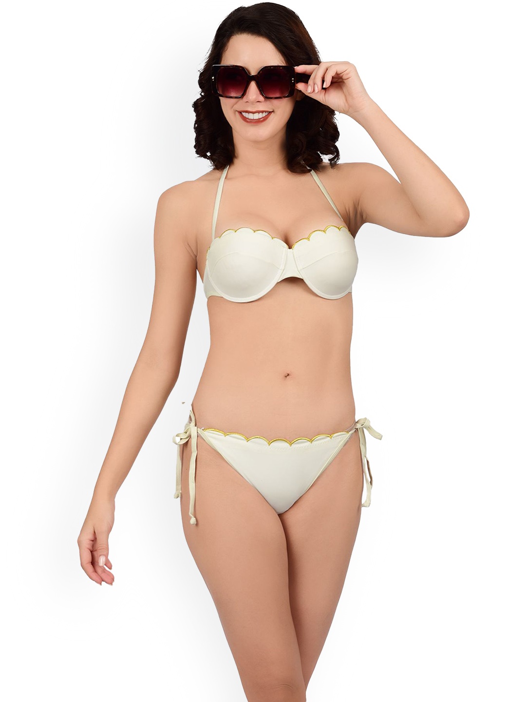 

bare dezire Women Swim Bikini Set, White