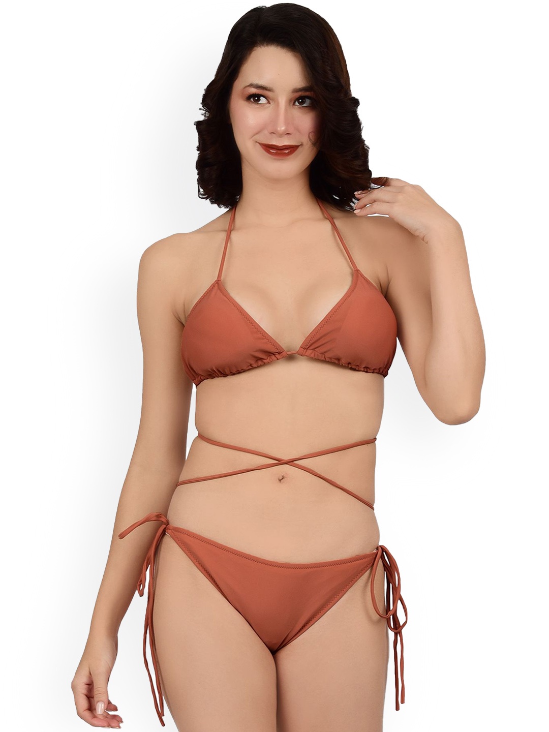 

bare dezire Halter Neck Swim Bikini Set, Brown