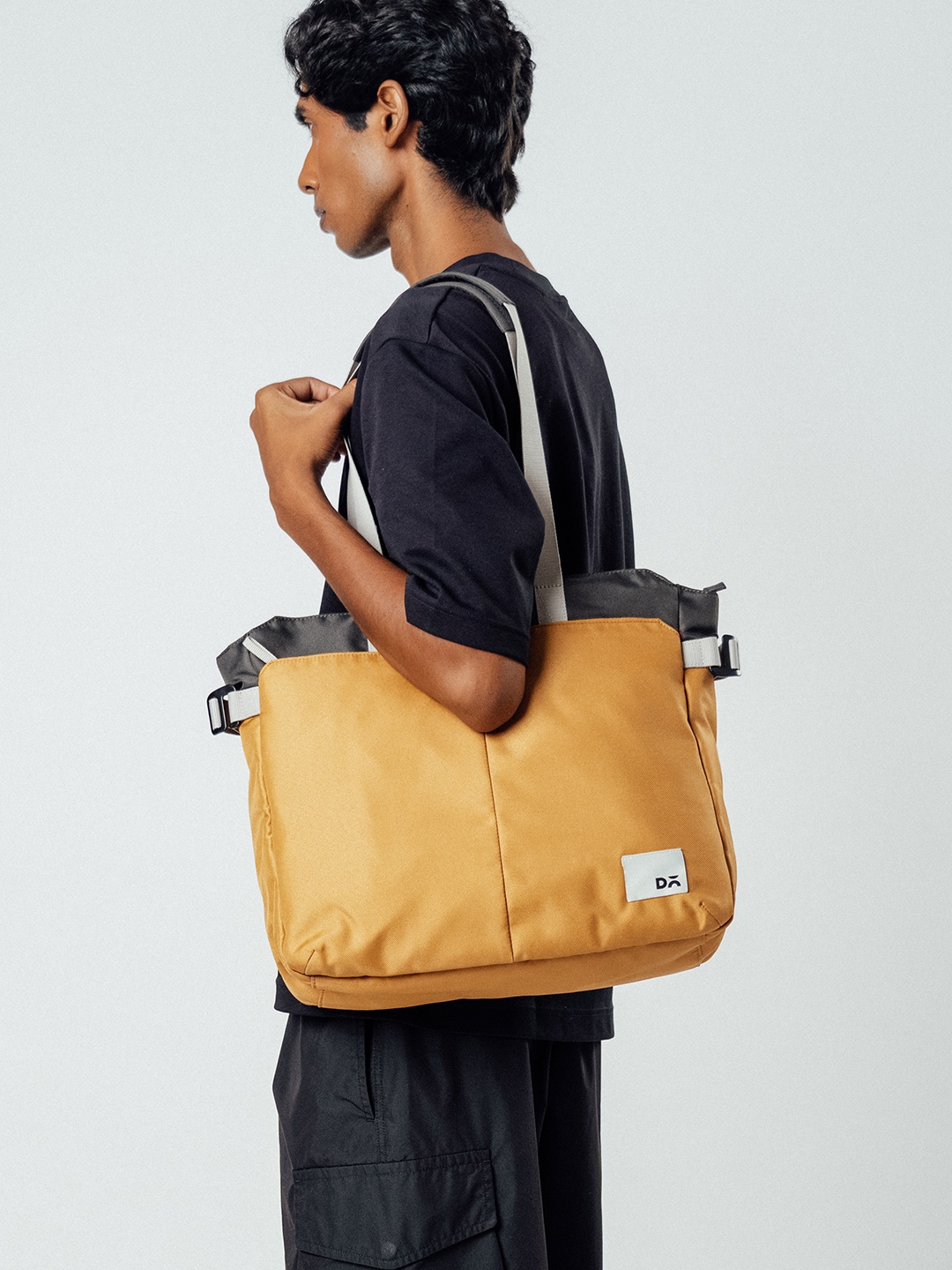 DailyObjects Oversized Structured Shoulder Bag, Yellow