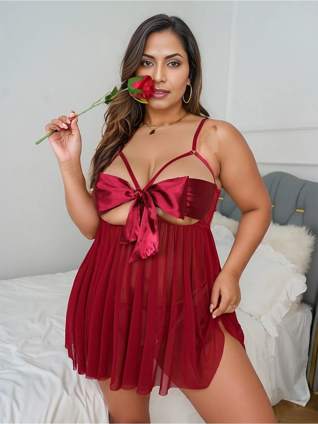

KRENOZ Net Baby Doll, Red