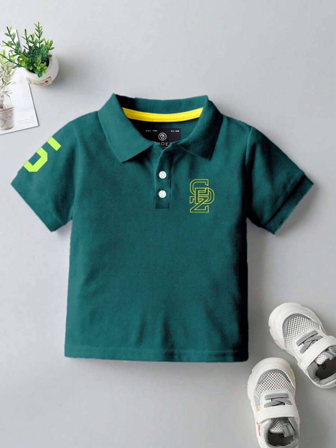 

CODEZ Boys Polo Collar T-shirt, Green