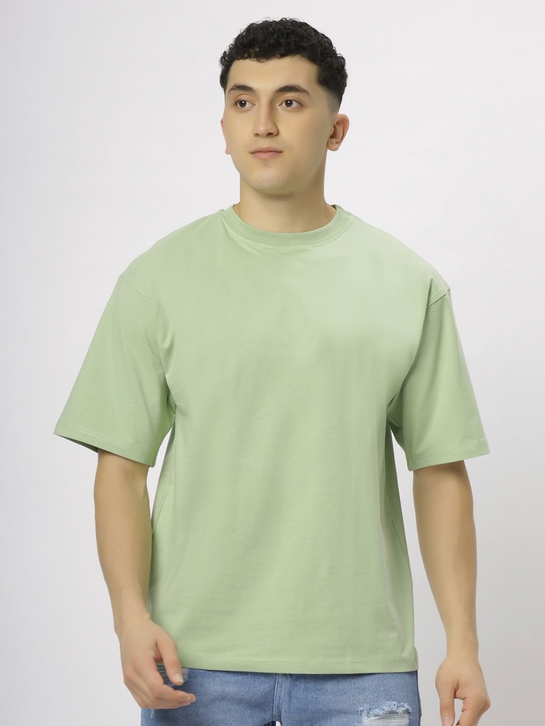 

N AND J Men Raw Edge T-shirt, Green