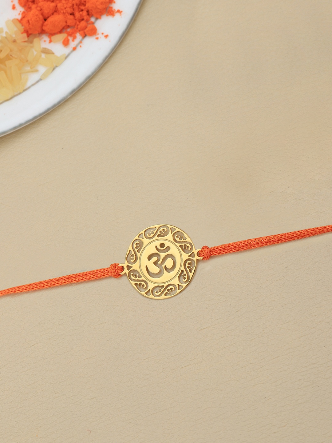

VANBELLE 925 Sterling Silver 18kt Gold Plated Om Thread Rakhi