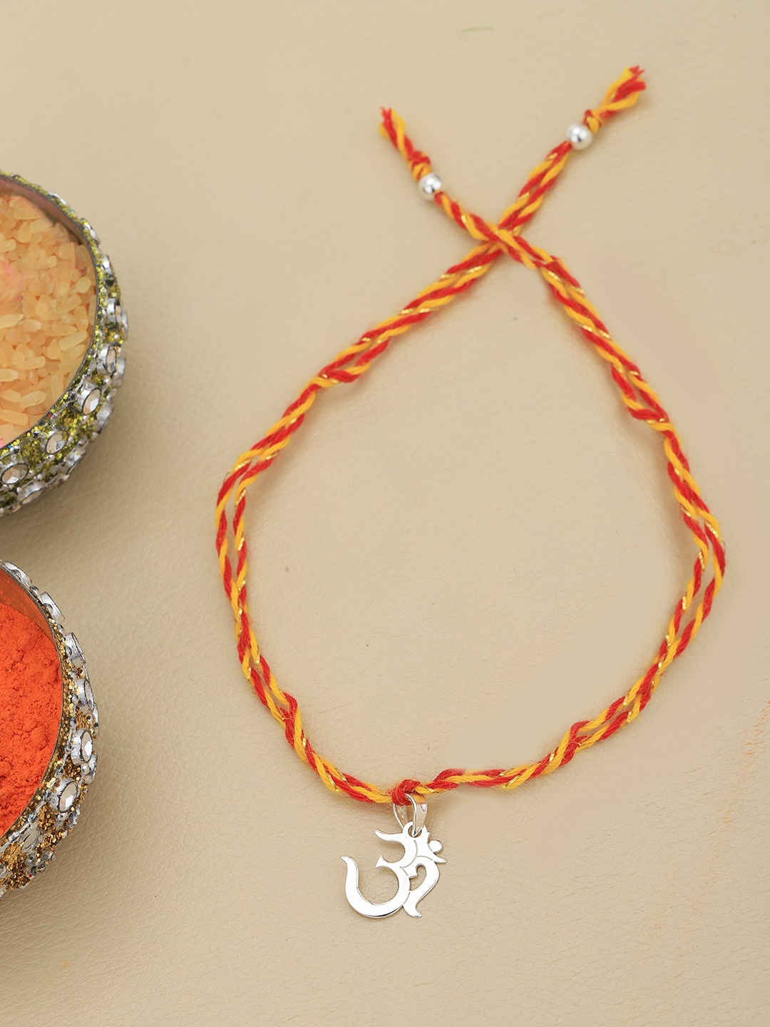 

VANBELLE 925 Sterling Silver Rhodium Plated Om Thread Rakhi