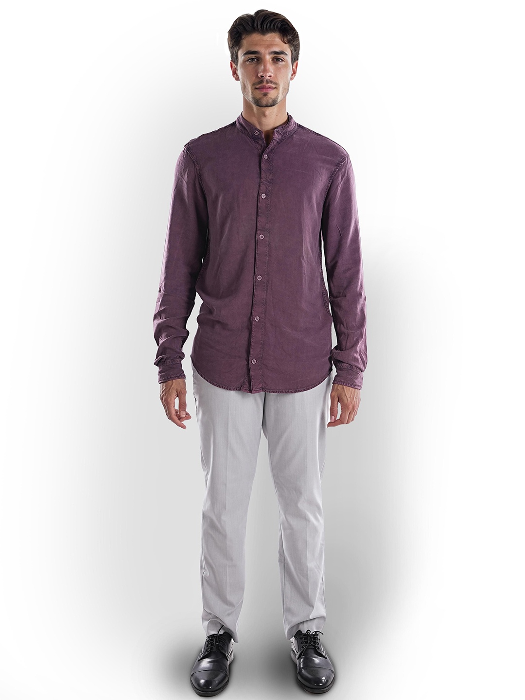 

Celio Men Classic Opaque Button-Down Collar Casual Shirt, Purple