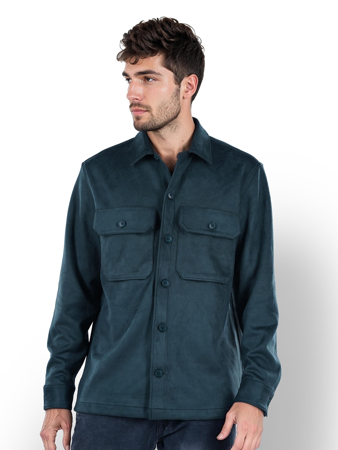 

Celio Men Classic Spread Collar Opaque Casual Shirt, Green