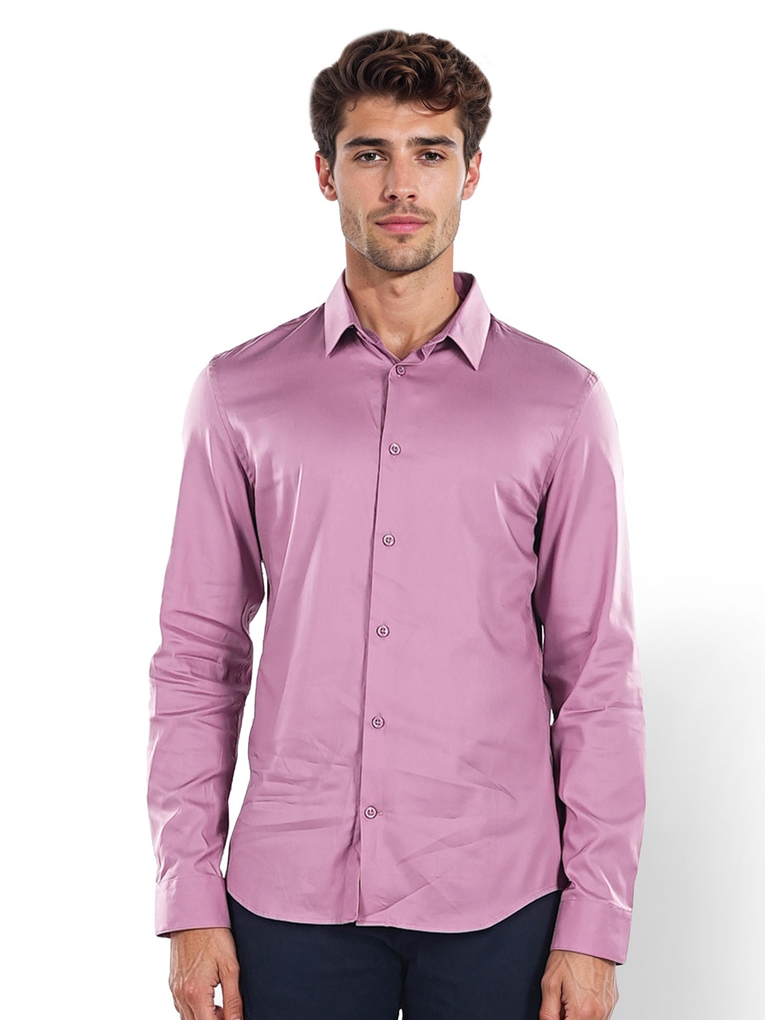 

Celio Men Classic Slim Fit Spread Collar Opaque Casual Shirt, Mauve