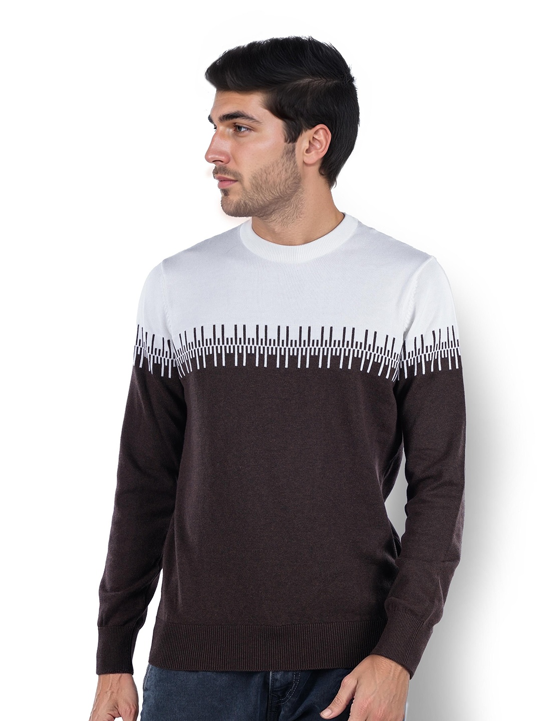 

Celio Men Colourblocked Pullover, Brown