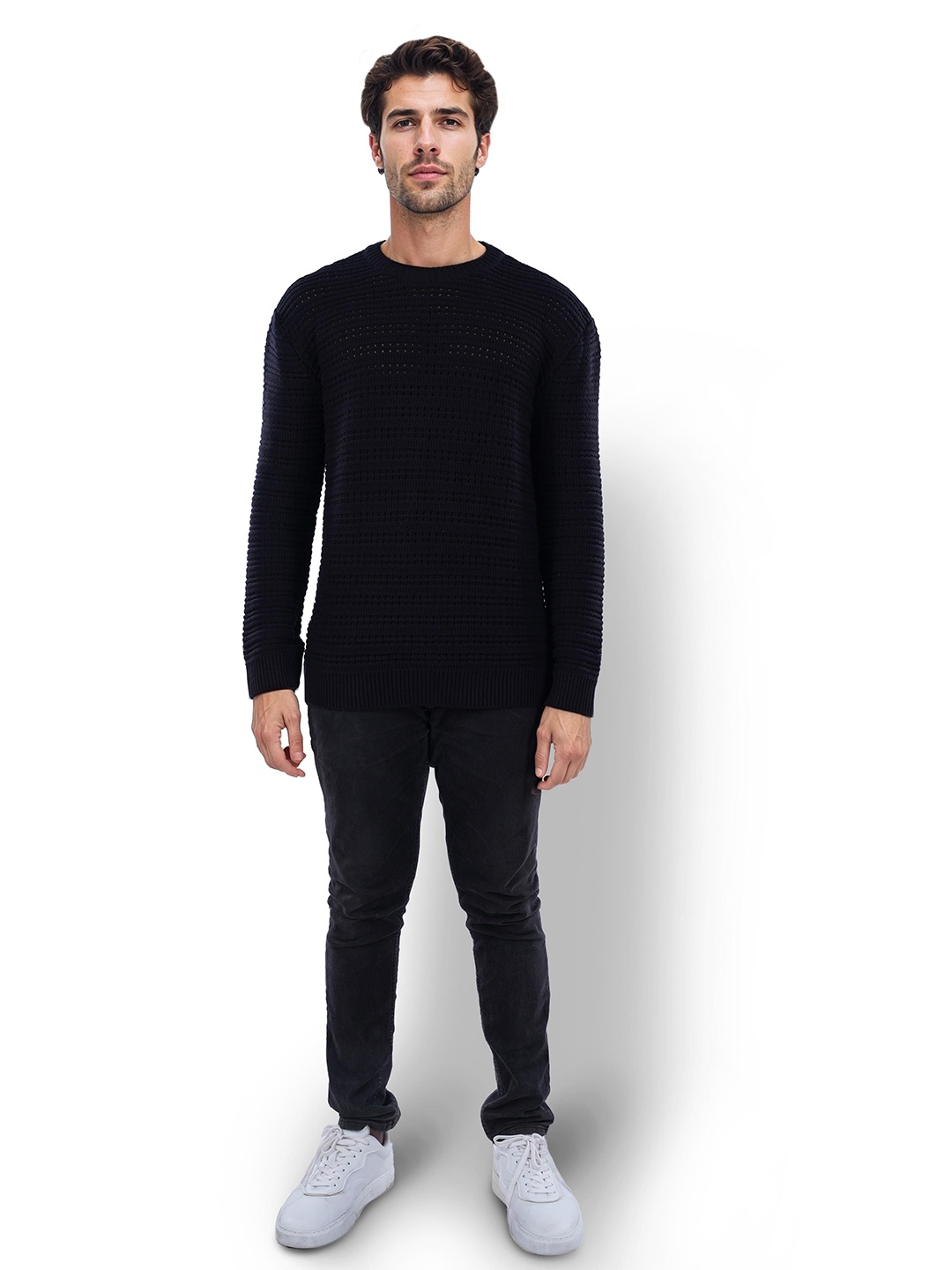 

Celio Men Black Solid Regular Cotton Sweaters